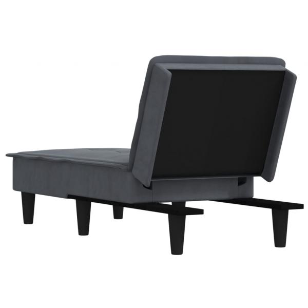 Chaiselongue Dunkelgrau Samt