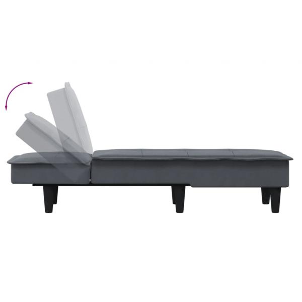 Chaiselongue Dunkelgrau Samt