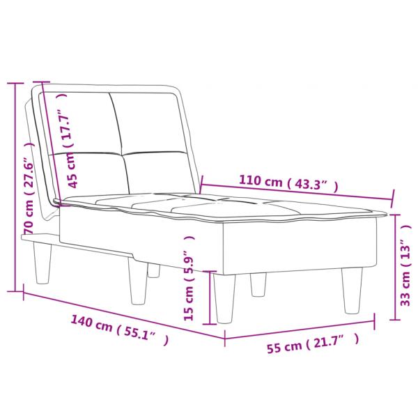 Chaiselongue Dunkelgrau Samt
