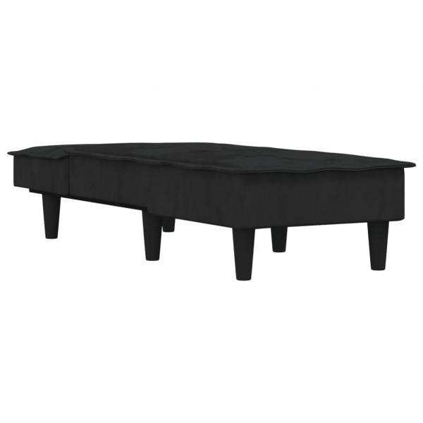 Chaiselongue Schwarz Samt