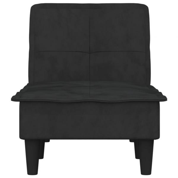 Chaiselongue Schwarz Samt
