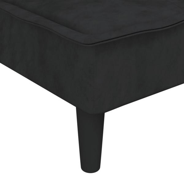 Chaiselongue Schwarz Samt