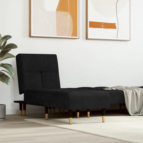ARDEBO.de - Chaiselongue Schwarz Samt