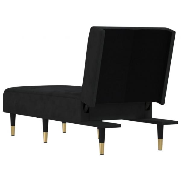 Chaiselongue Schwarz Samt