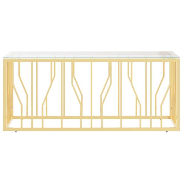 Couchtisch 110x45x45 cm Edelstahl und Glas