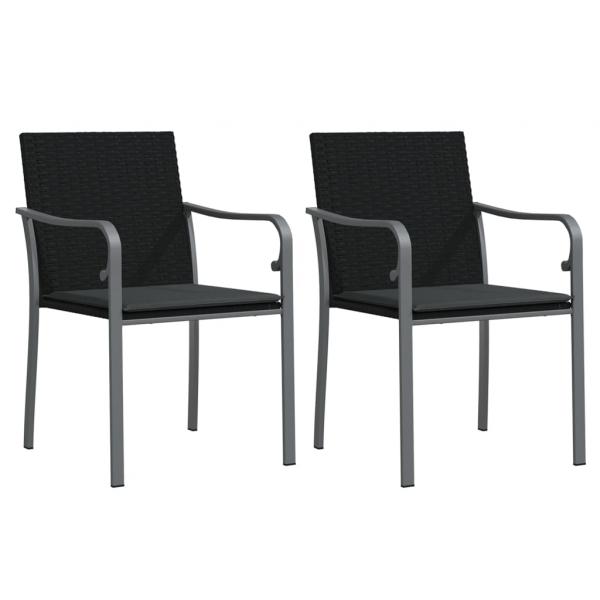 3-tlg. Garten-Essgruppe mit Kissen Poly Rattan und Stahl