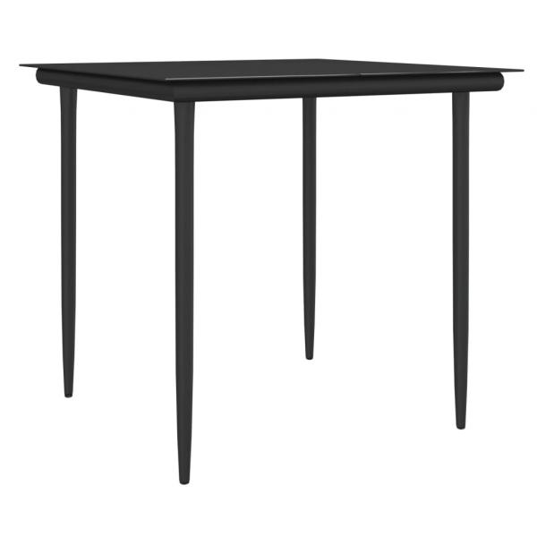 5-tlg. Garten-Essgruppe mit Kissen Poly Rattan und Stahl