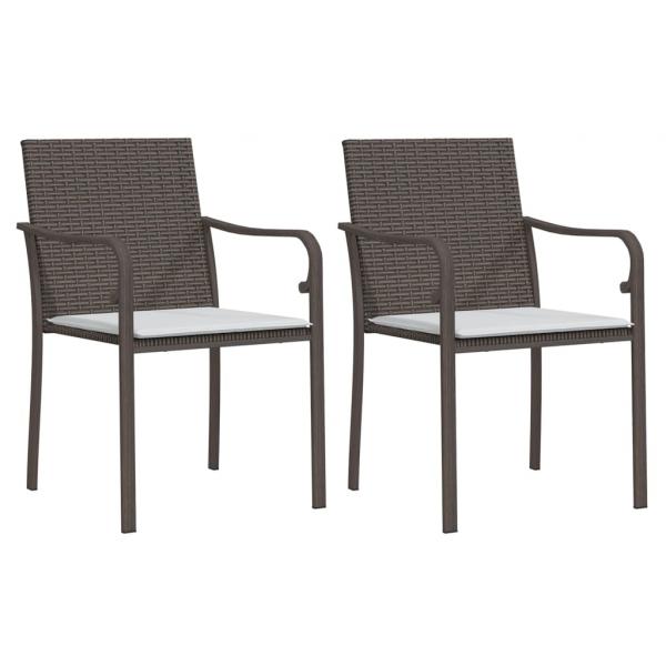 3-tlg. Garten-Essgruppe mit Kissen Poly Rattan und Stahl