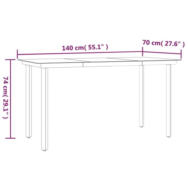 7-tlg. Garten-Essgruppe mit Kissen Poly Rattan und Stahl