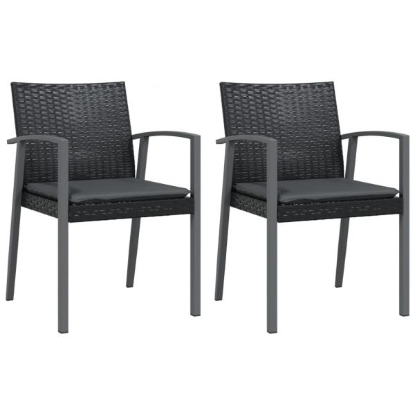 3-tlg. Garten-Essgruppe mit Kissen Poly Rattan und Stahl