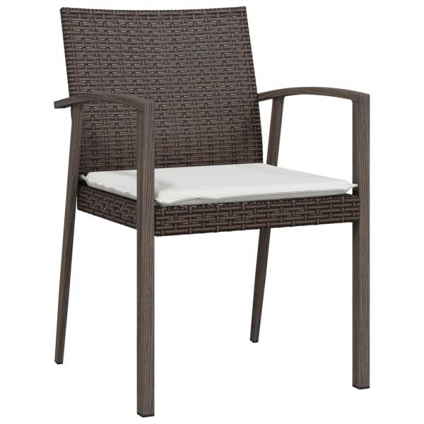 9-tlg. Garten-Essgruppe mit Kissen Poly Rattan und Stahl