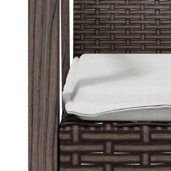 9-tlg. Garten-Essgruppe mit Kissen Poly Rattan und Stahl