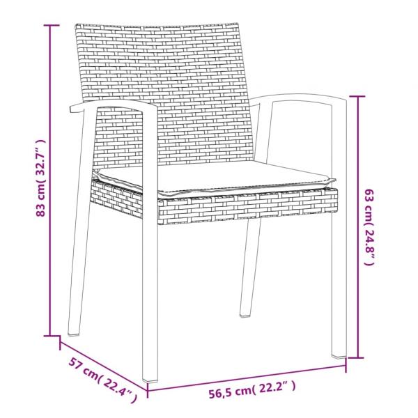 9-tlg. Garten-Essgruppe mit Kissen Poly Rattan und Stahl
