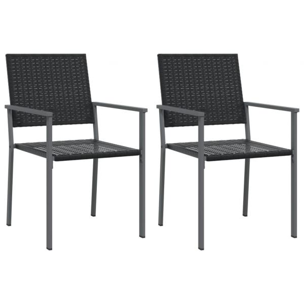 3-tlg. Garten-Essgruppe Poly Rattan und Stahl