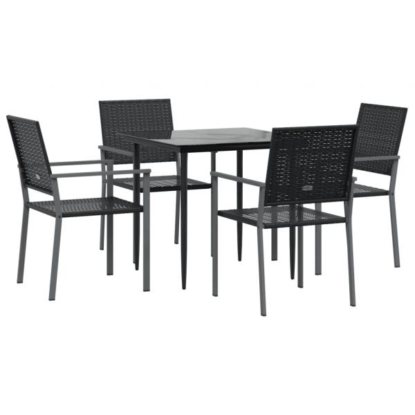 5-tlg. Garten-Essgruppe Poly Rattan und Stahl