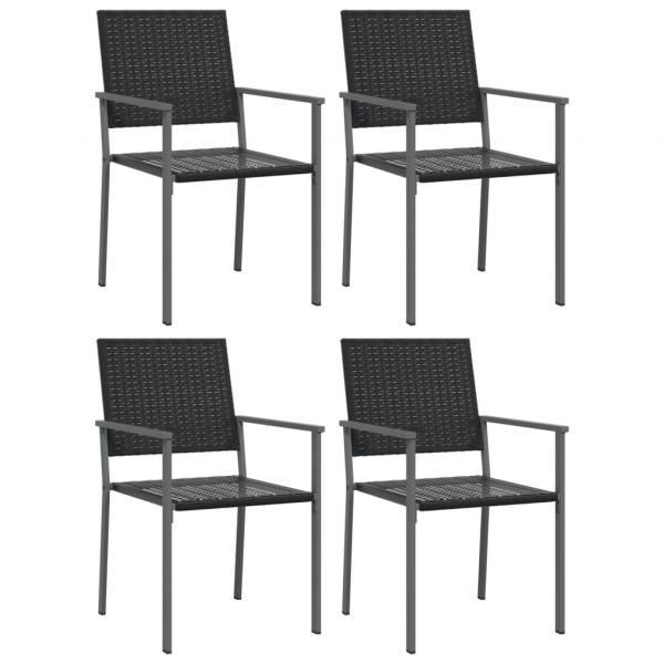 5-tlg. Garten-Essgruppe Poly Rattan und Stahl