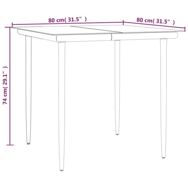 5-tlg. Garten-Essgruppe Poly Rattan und Stahl