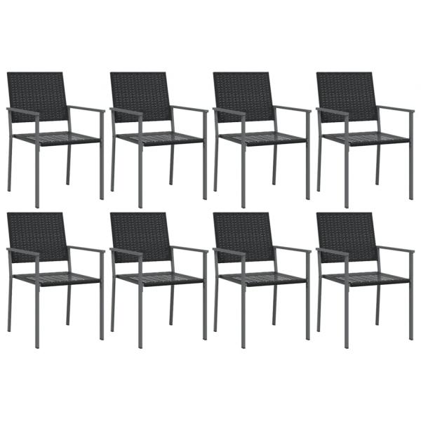 9-tlg. Garten-Essgruppe Poly Rattan und Stahl