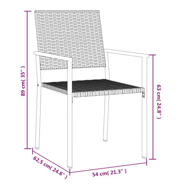 5-tlg. Garten-Essgruppe Poly Rattan und Stahl