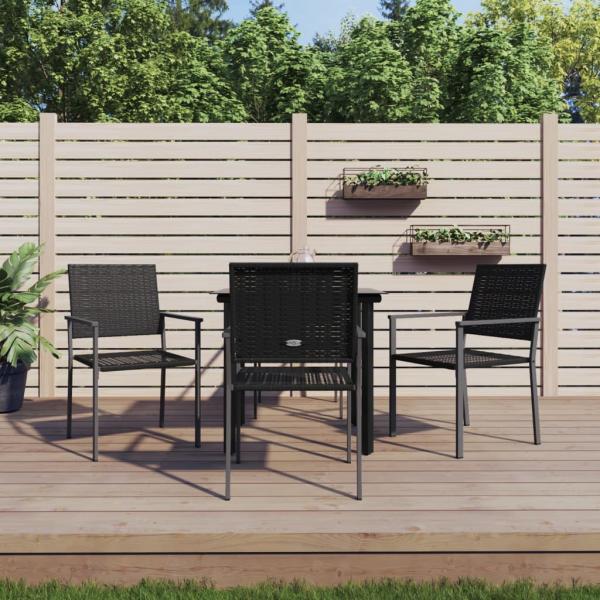 ARDEBO.de - 5-tlg. Garten-Essgruppe Poly Rattan und Stahl