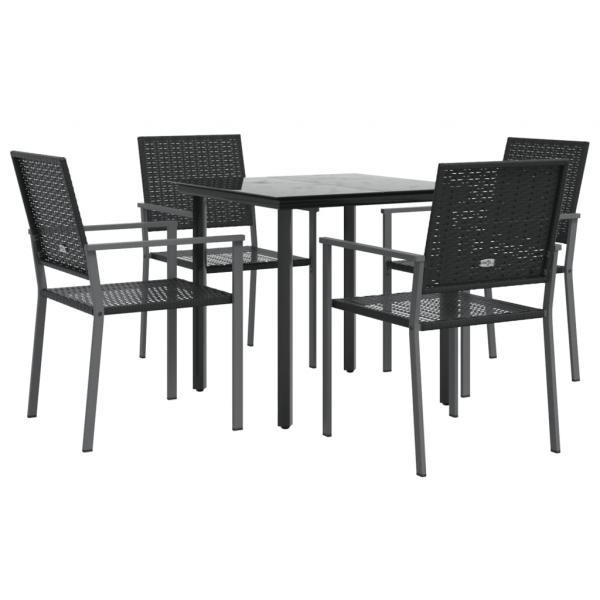 5-tlg. Garten-Essgruppe Poly Rattan und Stahl