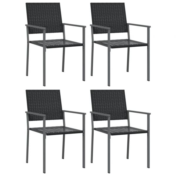 5-tlg. Garten-Essgruppe Poly Rattan und Stahl