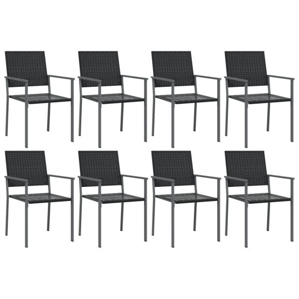 9-tlg. Garten-Essgruppe Poly Rattan und Stahl