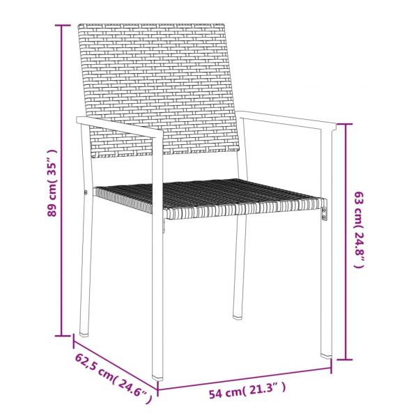 9-tlg. Garten-Essgruppe Poly Rattan und Stahl