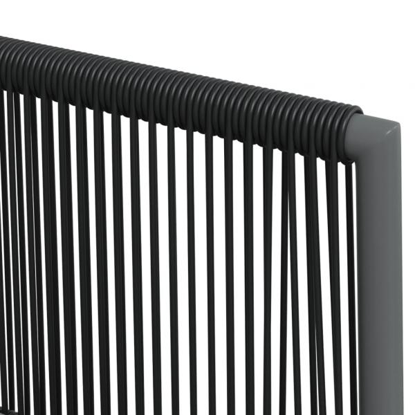 3-tlg. Garten-Essgruppe mit Kissen Schwarz Poly Rattan & Stahl
