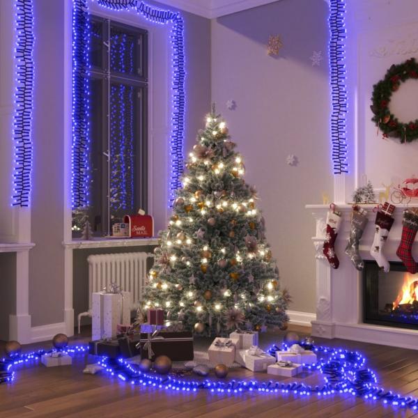 ARDEBO.de - LED-Lichterkette mit 1000 LEDs Blau 11 m PVC
