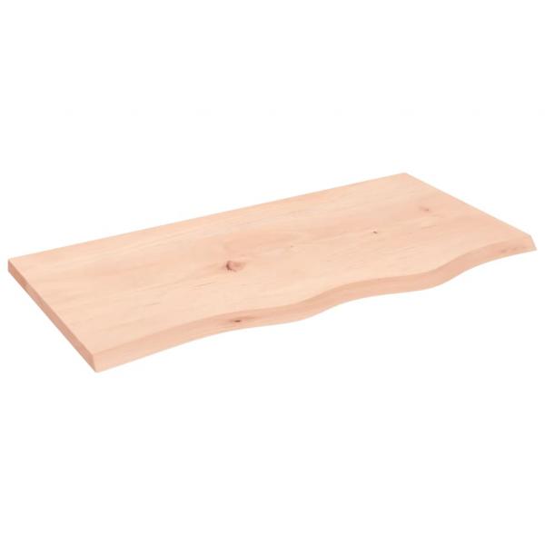 Wandregal 80x40x2 cm Massivholz Eiche Unbehandelt