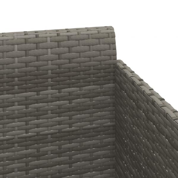 Sonnenliege mit Kissen Grau 182x118x63 cm Poly Rattan