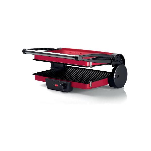 Bosch TCG4104 Tischgrill, 2000W, Grillfläche: 328 x 238mm mm, Ober-Unterhitze, rot