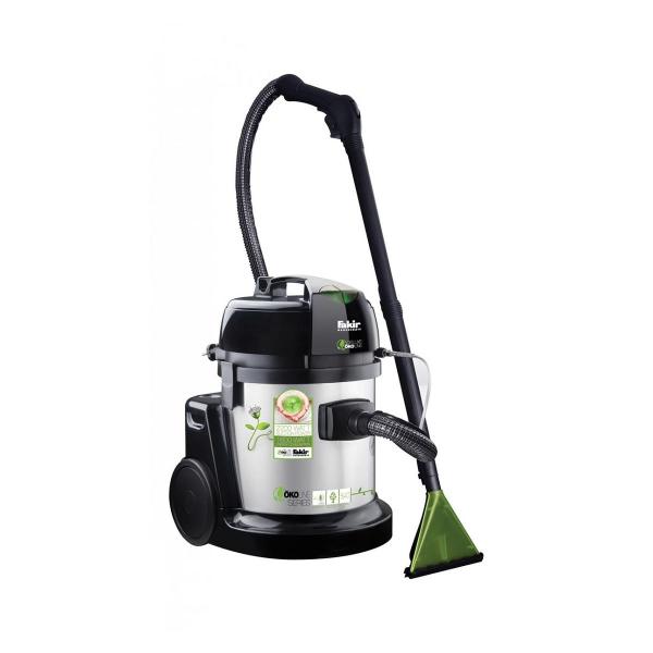 ARDEBO.de Fakir 9800 S Öko Staubsauger/Waschsauger, 1600W, Behältervolumen 22 Liter, Filterbeutelvolumen 12 Liter, Frischwassertank 4.3 Liter, schwarz/silber