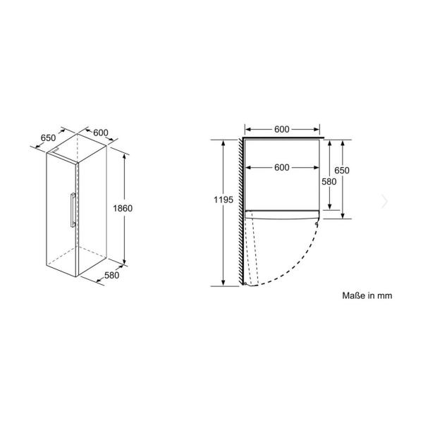 Bosch KSV36VLDP Serie 4 Standkühlschrank, 60 cm breit, 346 L, Super Kühlen, LED, Fresh Sense, Edelstahl-Optik