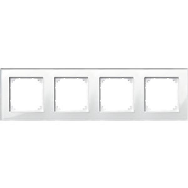 ARDEBO.de - 489419 M-PLAN-Echtglasrahmen, 4fach, Brillantweiß