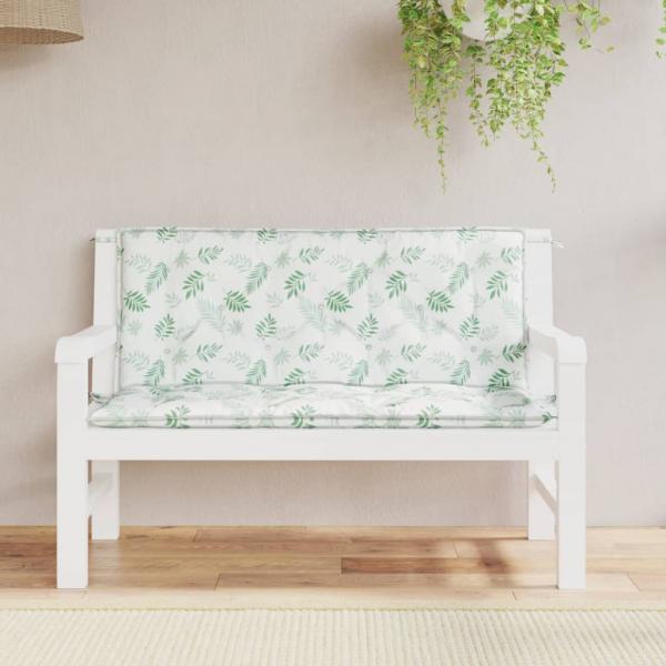 ARDEBO.de - Gartenbank-Auflagen 2 Stk. Blattmuster 120x50x7 cm Stoff