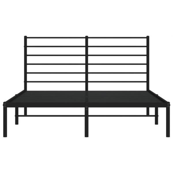 Bettgestell mit Kopfteil Metall Schwarz 140x200 cm