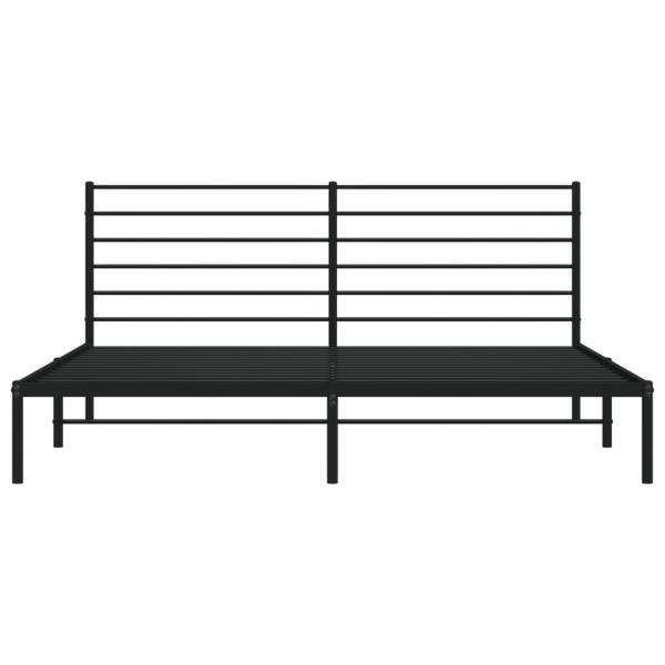Bettgestell mit Kopfteil Metall Schwarz 183x213 cm