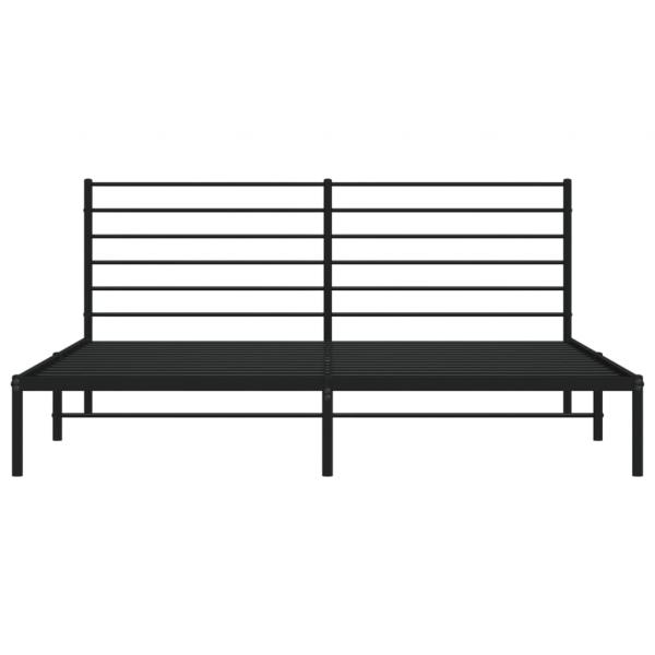 Bettgestell mit Kopfteil Metall Schwarz 200x200 cm