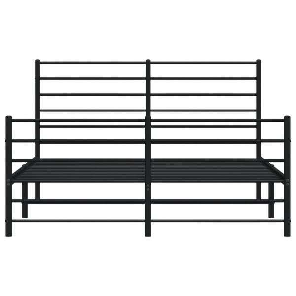 Bettgestell mit Kopf- und Fußteil Metall Schwarz 140x190 cm