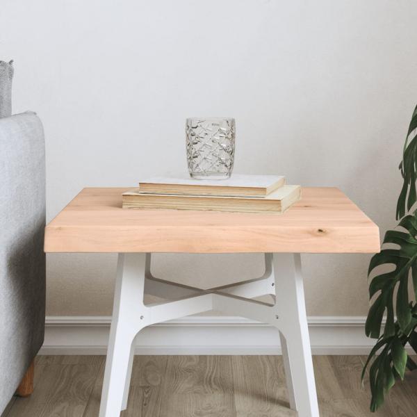 ARDEBO.de - Tischplatte 40x40x(2-4) cm Massivholz Unbehandelt Baumkante