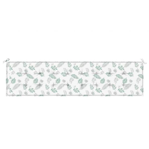 Gartenbank-Auflage Blattmuster 200x50x3 cm Stoff