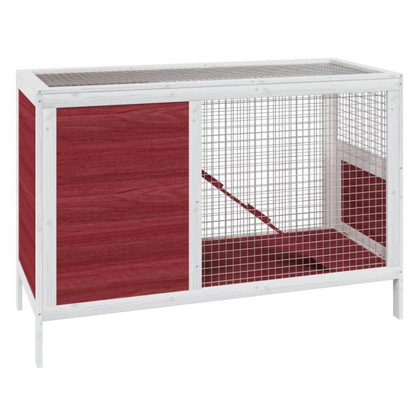 Kaninchenstall Mokka 103x44x69,5 cm Massivholz Kiefer