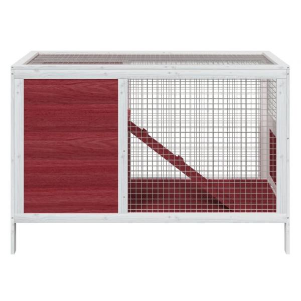 Kaninchenstall Mokka 103x44x69,5 cm Massivholz Kiefer