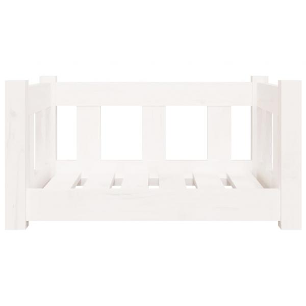 Hundebett Weiß 55,5x45,5x28 cm Massivholz Kiefer
