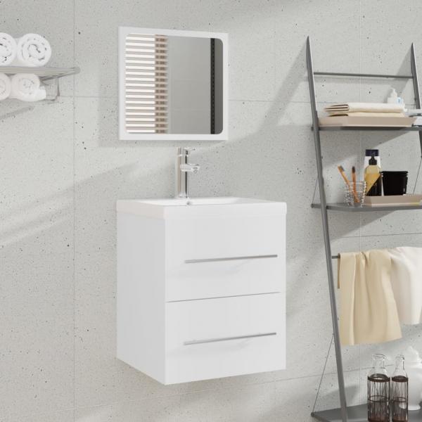 ARDEBO.de - Badschrank mit Spiegel Weiß 41x38,5x48 cm