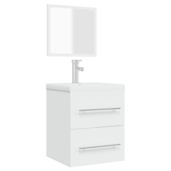 Badschrank mit Spiegel Weiß 41x38,5x48 cm