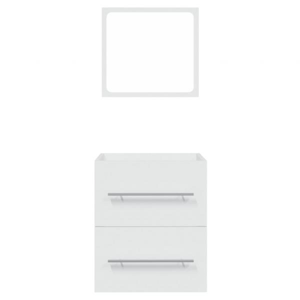 Badschrank mit Spiegel Weiß 41x38,5x48 cm