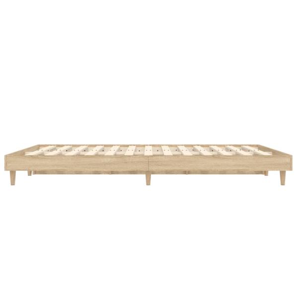 ARDEBO.de - Bettgestell Sonoma-Eiche 135x190 cm Holzwerkstoff